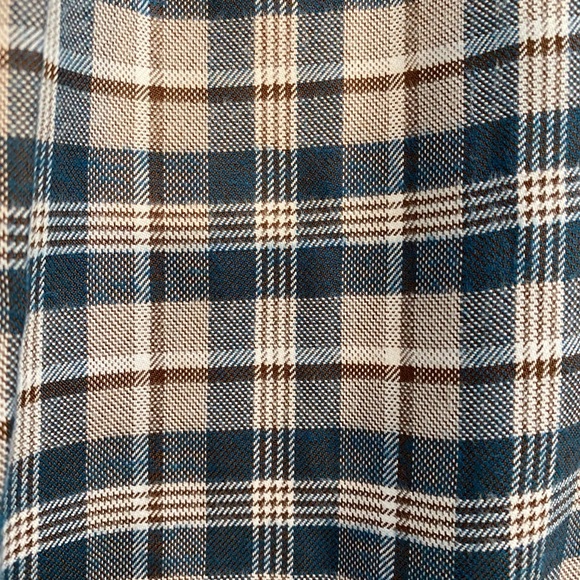 Blue Plaid Wide Legged Pants - Picture 4 of 5